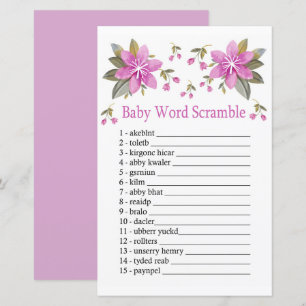 Purple flowers Baby word scramble game