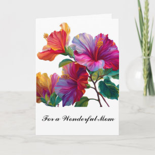 Purple Flowers Beautiful Cute Floral Mothers Day  Card