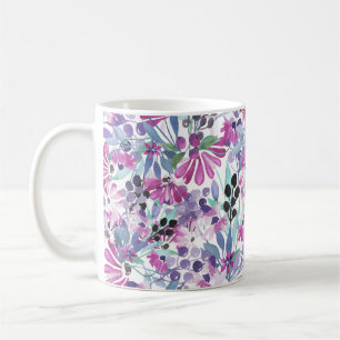 Purple Flowers & Berries: Watercolor Coffee Mug