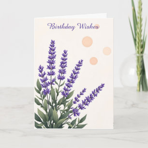 Purple Flowers Birthday Card