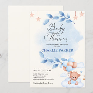 Purple Flowers Bouquet Invitation