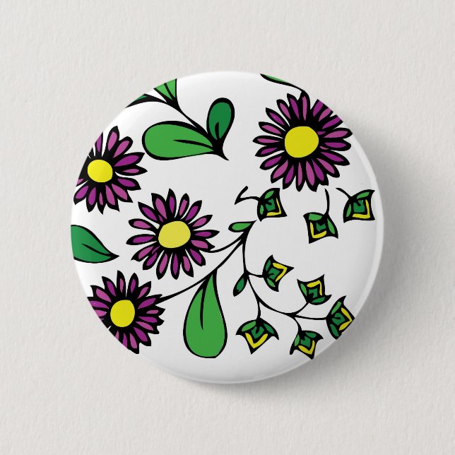 Purple flowers button floral design (Front)