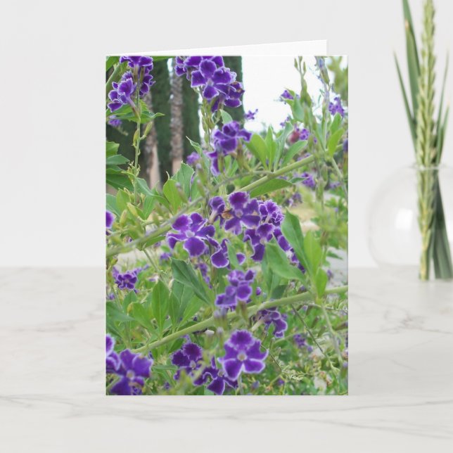 Purple Flowers Card (Front)