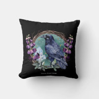 Purple Flowers Celestial Raven Crystals Wreath 