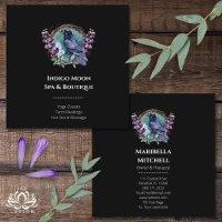 Purple Flowers Celestial Raven Crystals Wreath
