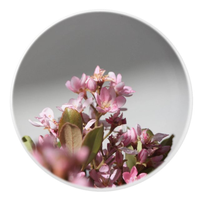 Purple Flowers Ceramic Knob (Front)