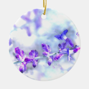 Purple Flowers Ceramic Tree Decoration