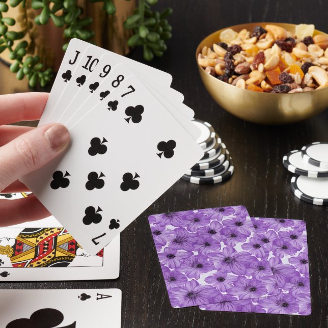 Purple Flowers Classic Playing Cards (In Situ)