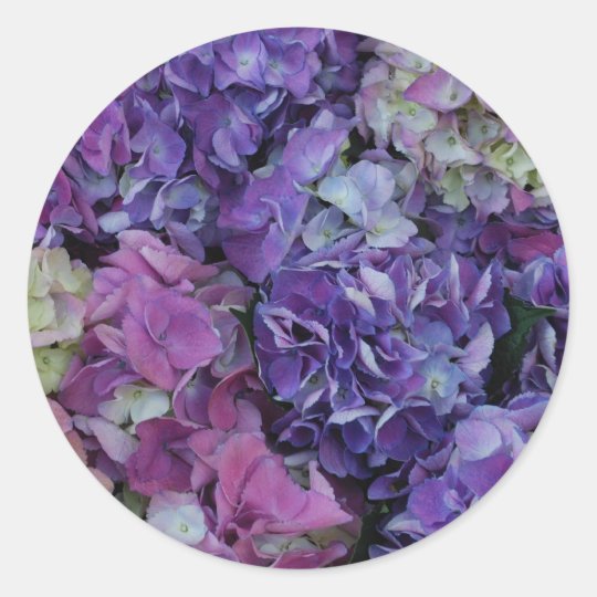 Purple Flowers Classic Round Sticker