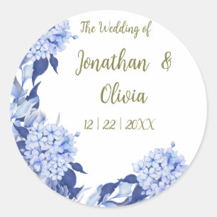 purple flowers classic round sticker