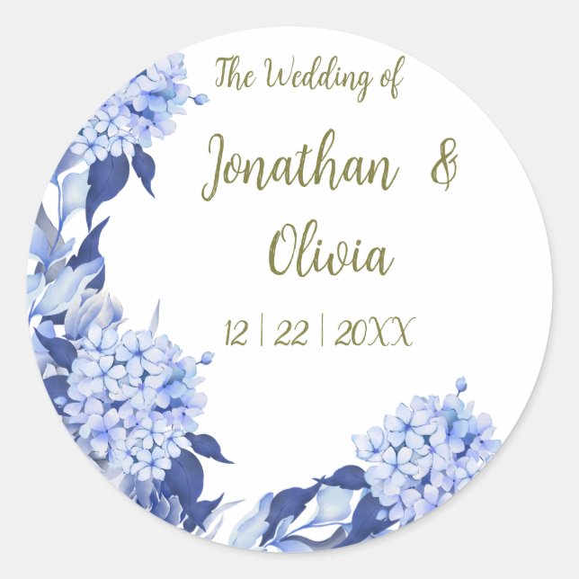 purple flowers classic round sticker (Front)