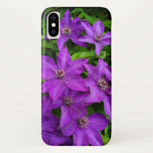 Purple Flowers Clematis Photograph iPhone X Case