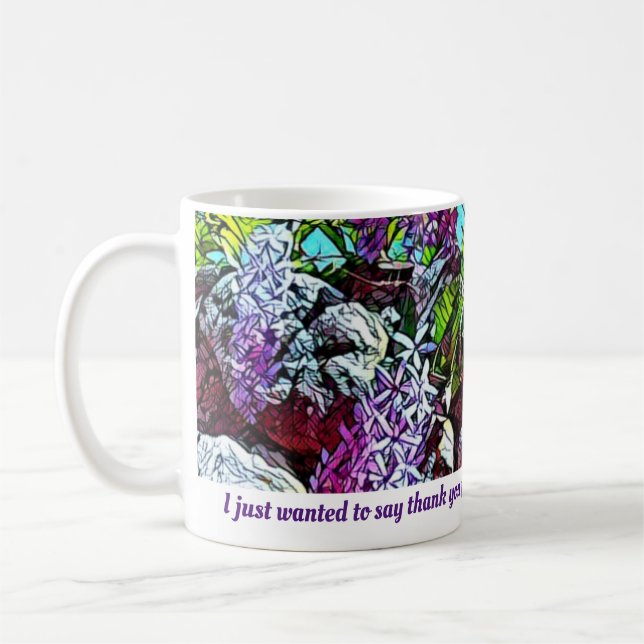 purple flowers coffee mug (Left)