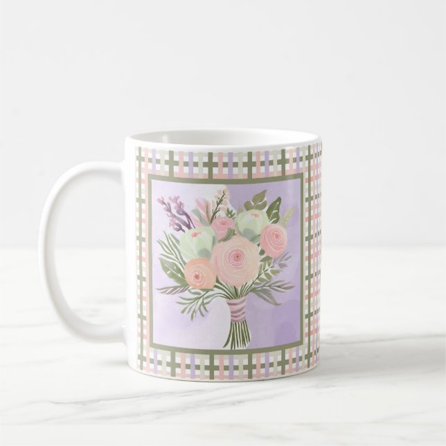 Purple Flowers Coffee Mug (Left)