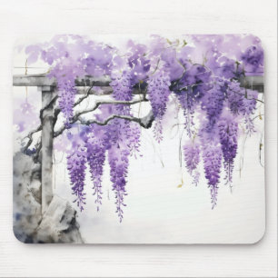 Purple Flowers Colour Wisteria Mouse Mat