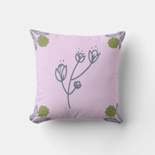 purple flowers cushion