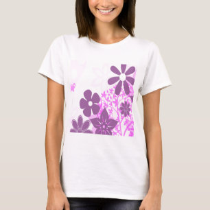 Purple Flowers Daisy Floral Photo Design T-Shirt