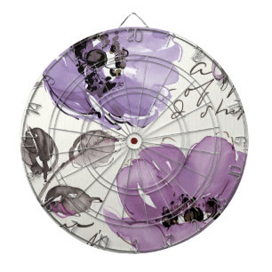 Purple Flowers Dartboard