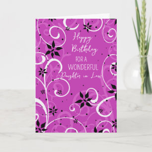 Purple Flowers Daughter in Law Birthday Card