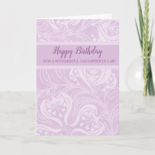 Purple Flowers Daughter in Law Birthday Card