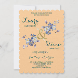 Purple Flowers Decoration Wedding Invitation