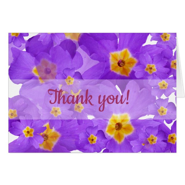 Purple flowers  Elegant Thank you card (Front Horizontal)