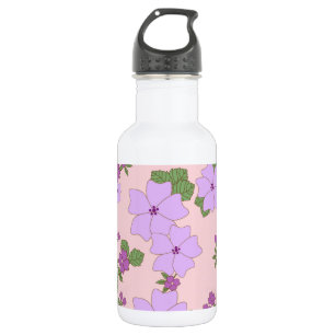 Purple Flowers, Floral Pattern, Pattern Of Flowers 532 Ml Water Bottle