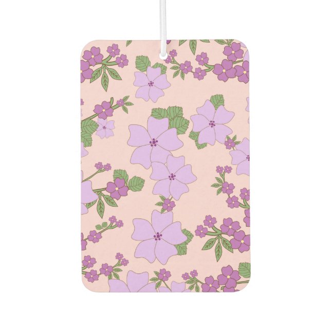 Purple Flowers, Floral Pattern, Pattern Of Flowers Car Air Freshener (Front)