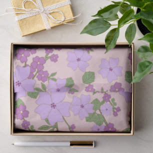 Purple Flowers, Floral Pattern, Pattern Of Flowers Tissue Paper
