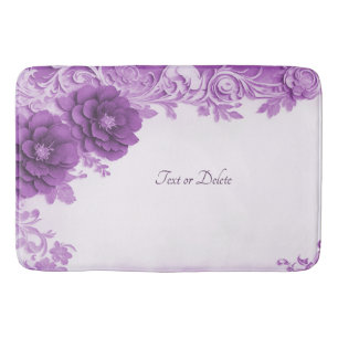 Purple Flowers Flourish Bath Mat