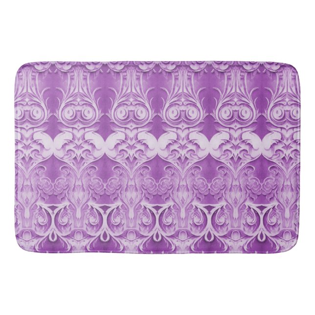 Purple Flowers Flourish Bath Mat (Front)