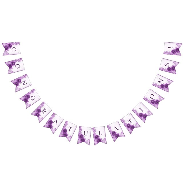 Purple Flowers Flourish Bunting Flag (All)