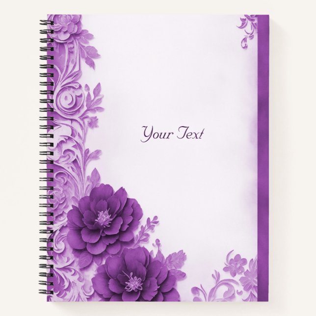 Purple Flowers Flourish Notebook (Front)