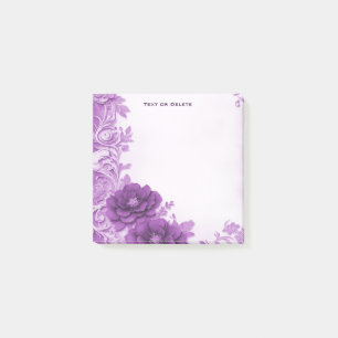 Purple Flowers Flourish Post it Notes