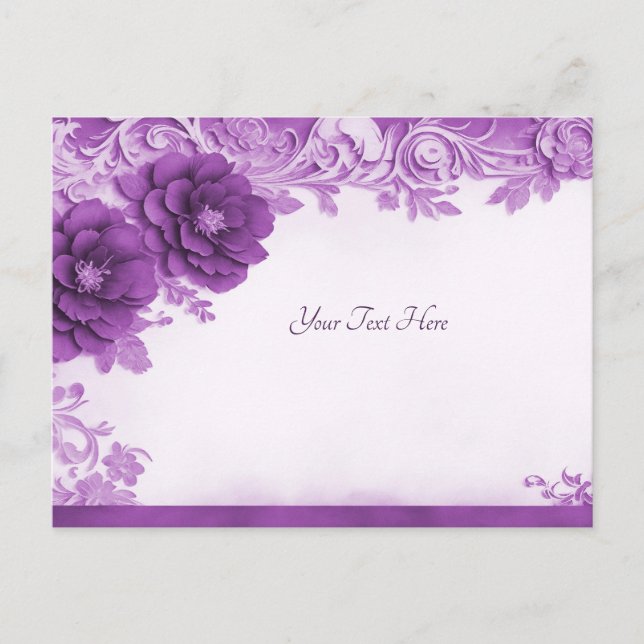 Purple Flowers Flourish Postcard (Front)