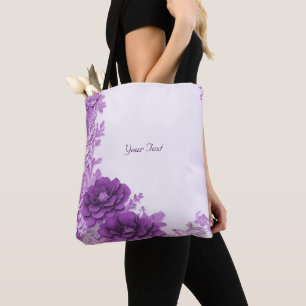 Purple Flowers Flourish Tote Bag