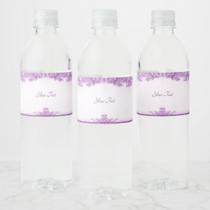 Purple Flowers Flourish Water Bottle Label