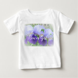 Purple Flowers Flower Girl Ruffle Tee