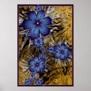 Purple Flowers Fractal Poster