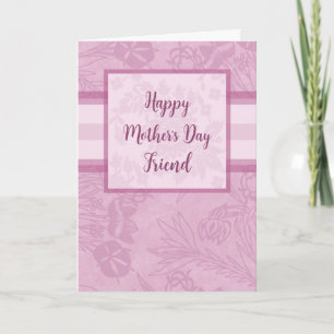 Purple Flowers Friend Happy Mother's Day Card