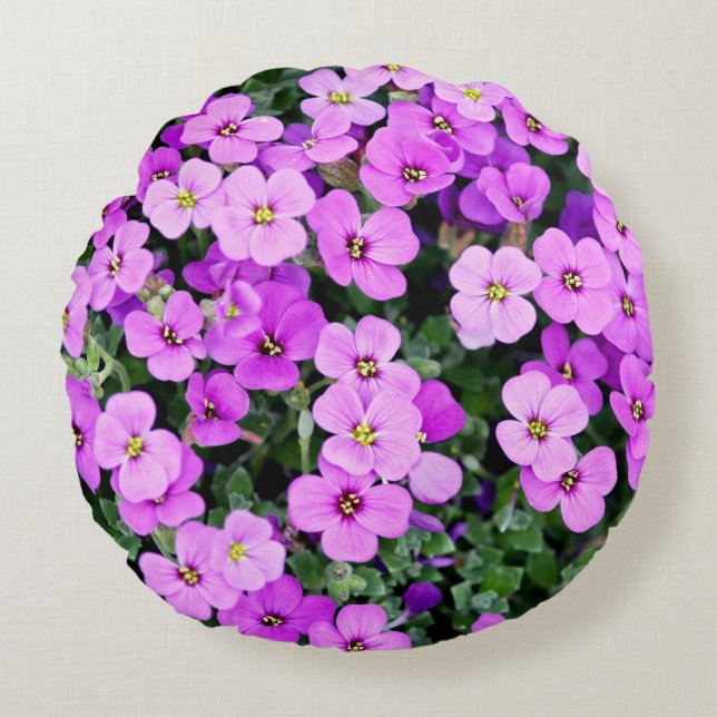 Purple Flowers Garden  Round Cushion (Front)