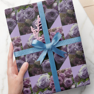 Purple flowers gift wrap