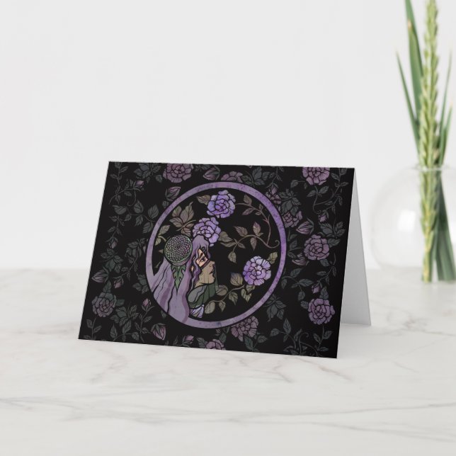 Purple Flowers Goddess Card (Front)