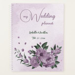 purple flowers greenery botanical wedding planner