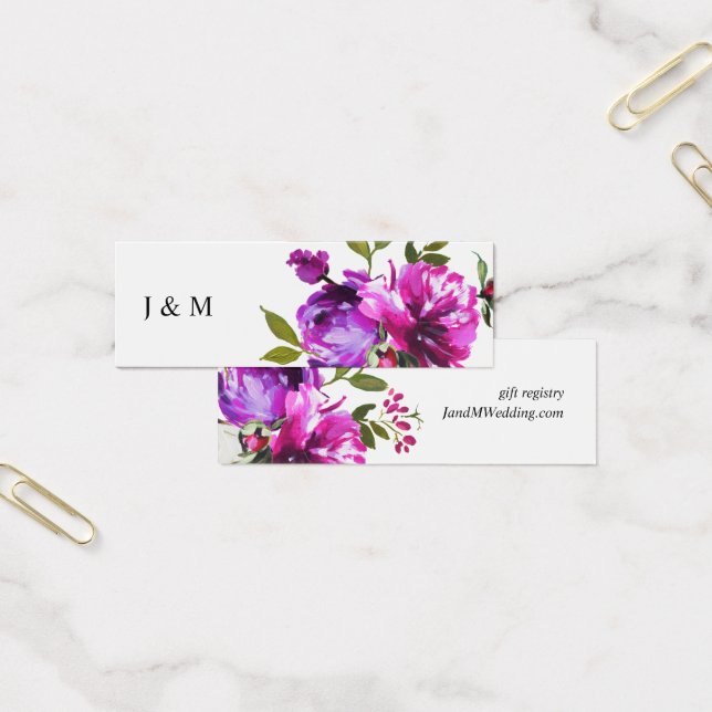 Purple Flowers & Greenery Gift Registry Card (Office)