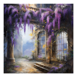 Purple Flowers House Photo Print