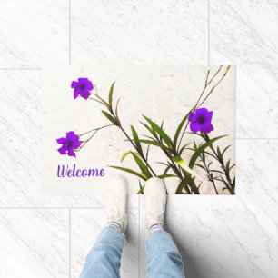 Purple Flowers in the Breeze Doormat