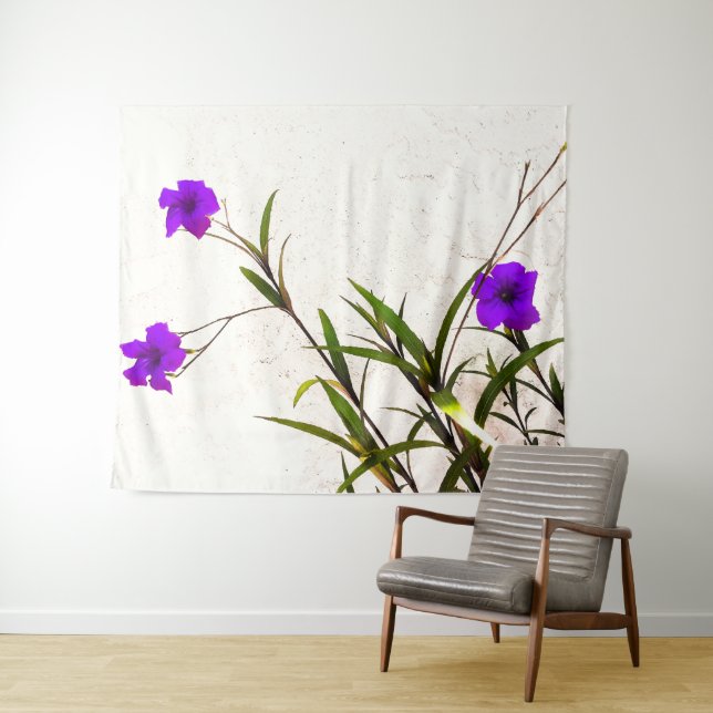 Purple Flowers in the Breeze Tapestry (In Situ (Horizontal))