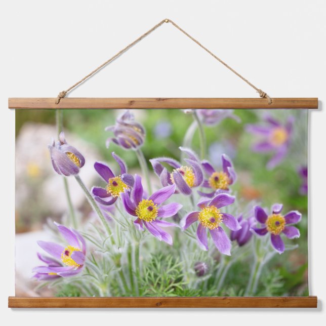 Purple Flowers in the Sun Hanging Tapestry (Front)