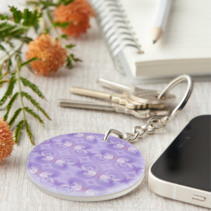 Purple Flowers Key Chain